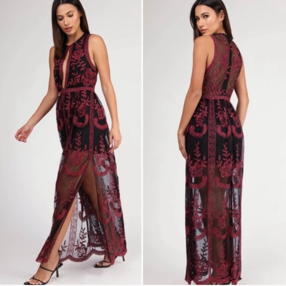 Embroidered Lace Maxi, Lined Front, Safety Shorts
